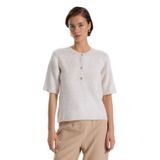 Fabrika Bisiklet Yaka Relaxed Düz Kazak, XS, 5003273380, Ekru, Kadın