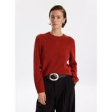 Fabrika Bisiklet Yaka Relaxed Düz Kiremit Kazak Kadın F5WL-KZK0421 - XL