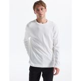 Fabrika Bisiklet Yaka Slim Fit Düz Ekru Erkek Kazak F5WM-KZK 2521 - XL