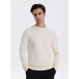 Fabrika Bisiklet Yaka Slim Fit Düz Ekru Erkek Kazak F5WM-KZK 2883