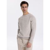 Fabrika Bisiklet Yaka Slim Fit Düz Gri Melanj Erkek Kazak F5WM-KZK 2331 - XL
