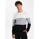 Fabrika Bisiklet Yaka Slim Fit Düz Siyah Erkek Kazak F5WM-KZK 2272 - XL