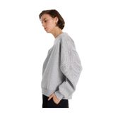 Fabrika Bisiklet Yaka Taşlı Gri Melanj Sweatshırt, S, 5003273462, Gri Melanj, kadın