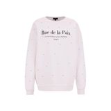 Fabrika Bisiklet Yaka Taşlı Sweatshırt, M, 5003273313, Beyaz, kadın