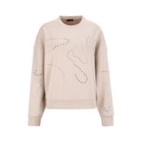 Fabrika Bisiklet Yaka Taşlı Sweatshırt, M, 5003273437, Bej, kadın
