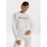 Fabrika Bisiklet Yaka Taşlı Sweatshırt, S, 5003273313, Beyaz, kadın