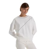 Fabrika Bisiklet Yaka Taşlı Sweatshırt, XL, 5003273456, Beyaz, kadın