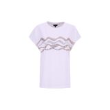 Fabrika Bisiklet Yaka Taşlı T-Shirt, XS, 5003273375, Beyaz, Kadın