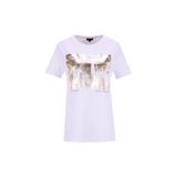 Fabrika Bisiklet Yaka Varaklı T-Shirt, XS, 5003273346, Beyaz, Kadın
