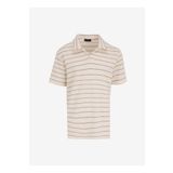 Fabrika Çizgili Ekru Erkek Polo T-Shirt F5SM-TST 2071