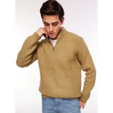 Fabrika Comfort Bato Yaka Regular Fit Jakarlı Açık Haki Erkek Kazak FC3WM-KZK333 - 2XL