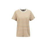 FABRIKA COMFORT Beyaz Bej Çizgili Basic T-Shirt, S, FC4SL-TST0536, Beyaz - Bej, Kadın