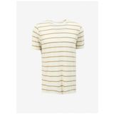 Fabrika Comfort Bisiklet Yaka Çizgili Deve Tüyü Erkek T-Shirt FC4SM-TST 0893
