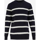 Fabrika Comfort Bisiklet Yaka Regular Fit Çizgili Lacivert Erkek Kazak FC4WM-KZK 2602 - 2XL