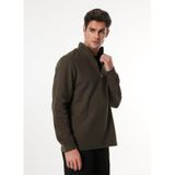 FABRIKA COMFORT Dik Yaka Düz Sweatshırt, 2XL, 5003154628, Haki, erkek