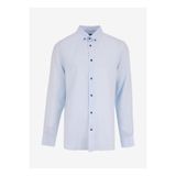 FABRIKA COMFORT Düğmeli Regular Fit%100 Keten Gömlek, L, 5003226680, Mavi, Erkek