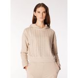 FABRIKA COMFORT Kapüşonlu Rahat Kalıp Taşlı Sweatshirt, M, 5003154700, Bej, Kadın