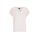 FABRIKA COMFORT Kırık Beyaz Relaxed Nakışlı T-Shirt, 2XL, 5003223998, Kırık Beyaz, Kadın
