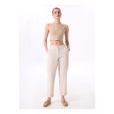 FABRIKA COMFORT Lastikli Bel Rahat Beyaz - Bej Kadın Pantolon FC5SL-PNT0057