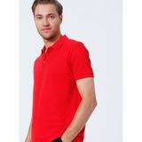 Fabrika Comfort Polo Yaka Düz Kırmızı Erkek Polo T-Shirt Nobro K Cepsız - 2XL