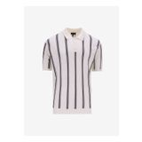 Fabrika Comfort Polo Yaka Regular Fit Çizgili Beyaz Erkek Kazak FC5SM-KZK 2760