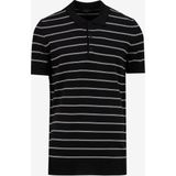 Fabrika Comfort Polo Yaka Regular Fit Çizgili Siyah Erkek Kazak FC5SM-KZK 2759 - 2XL