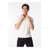 FABRIKA COMFORT Polo Yaka Regular Fit Jakarlı Kırık Beyaz Erkek Kazak FC4SM-KZK 0781