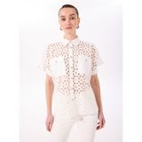 FABRIKA COMFORT Rahat Kalıp Nakışlı Gömlek, 40, 5003224231, Beyaz, Kadın