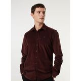 Fabrika Comfort Regular Fit Gömlek Yaka Çizgili Bordo Erkek Gömlek FC4WM-GML 2594 - XL