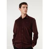 Fabrika Comfort Regular Fit Gömlek Yaka Çizgili Bordo Erkek Gömlek FC4WM-GML 2594