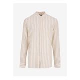 Fabrika Comfort Regular Fit Hakim Yaka Çizgili Açık Bej Erkek Gömlek FC5SM-GML 2516