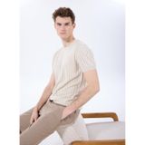 FABRIKA COMFORT Regular Fit Jakarlı Kazak, 2XL, 5003228451, Bej, Erkek