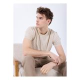 FABRIKA COMFORT Regular Fit Jakarlı Kazak, M, 5003228451, Bej, Erkek