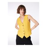 FABRIKA COMFORT Safran Kadın V Yaka Basic Keten Yelek FC4SL-YLK0084