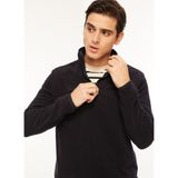 Fabrika Dik Yaka Düz Lacivert Erkek T-Shirt JAVIER - XL