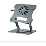 Fabrika Dogrudan Satig: Sogutma Fani ile Katlanabilir Laptop Standi, 360 ° Dönebilir, Dayanikli Metal Malzeme - Gri
