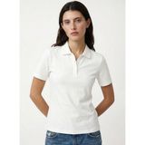 Fabrika Düz Beyaz Kadın Polo T-Shirt - M