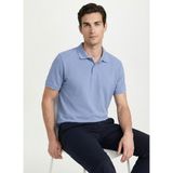 Fabrika Düz Indigo Erkek Polo T-Shirt Nobro Cepsız Nb - İndigo