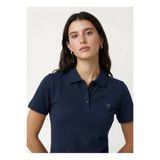 Fabrika Düz Lacivert Kadın Polo T-Shirt