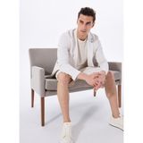 Fabrika Ekru Erkek Slim Fit Çizgili Ceket F5SM-CKT 2425 - 46