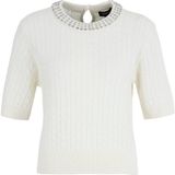 Fabrika Ekru Kadın Bisiklet Yaka Regular Fit Saç Örgü Kazak F6WL-KZK0016 - M