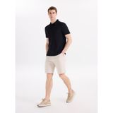 Fabrika Ekru Slim Fit Diyagonal Bermuda Şort, 52, 5003328523, Taş, Erkek
