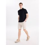 Fabrika Ekru Slim Fit Diyagonal Bermuda Şort, 56, 5003328523, Taş, Erkek