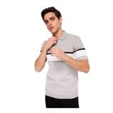 Fabrika Gri Erkek Polo Yaka Kısa Kollu Fermuarlı Düz Kazak F3WM-KZK153, L, 5003032899