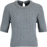 Fabrika Gri Kadın Bisiklet Yaka Regular Fit Saç Örgü Kazak F6WL-KZK0016 - Gri Melanj