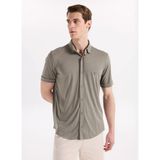 Fabrika Haki Erkek Slim Fit Gömlek F6SM-GML 2605 - 2XL