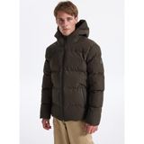 Fabrika Haki Kapitone Erkek Mont Slim Fit Kapüşonlu Yaka S Model F5WM-MNT 2585