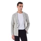 Fabrika Jakarlı Blazer Ceket, M, 5003229897, Siyah - Ekru, Erkek