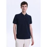 Fabrika Jakarlı Lacivert Erkek Polo T-Shirt F6SM-TST 2980 - 2XL