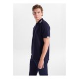 Fabrika Jakarlı Polo T-Shirt, 2XL, 5003328942, Lacivert, Erkek